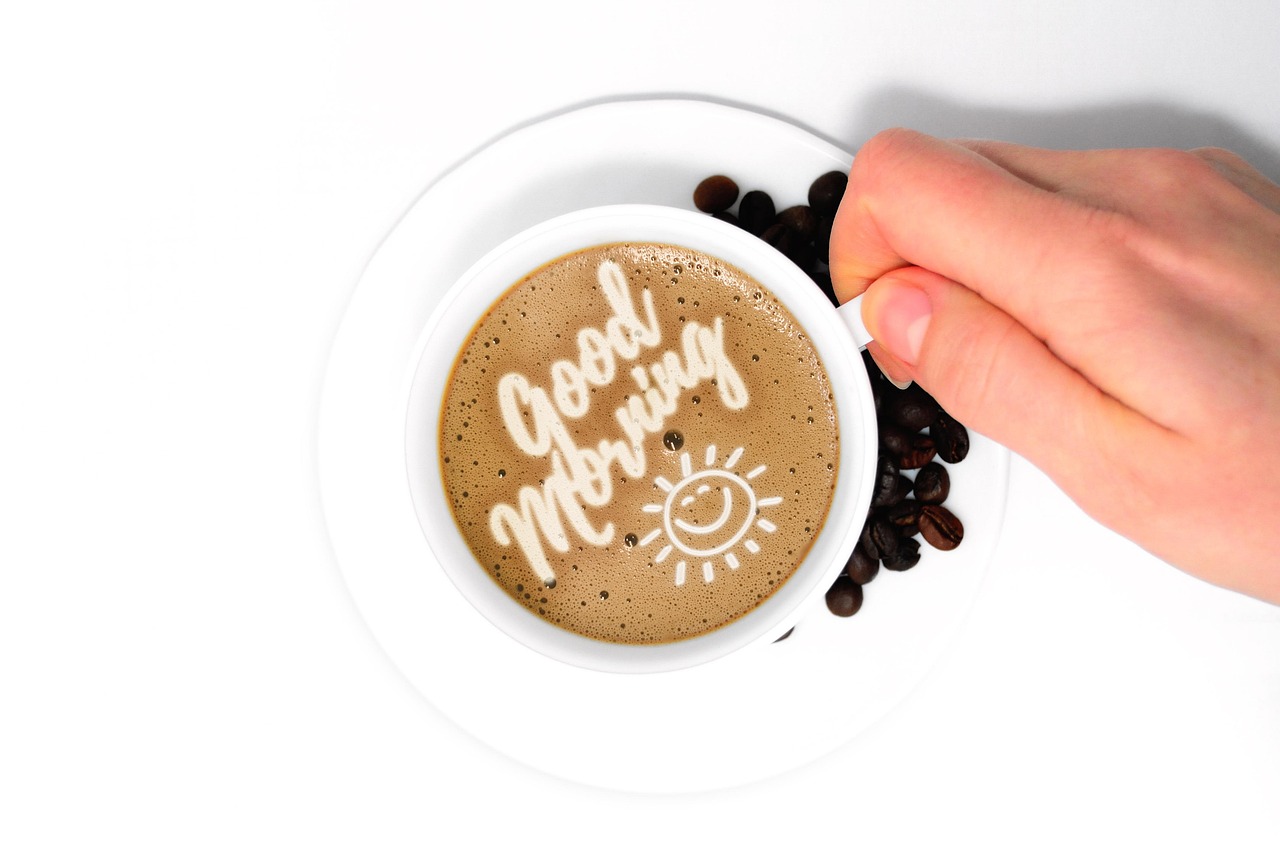 cup, coffee, coffee cup, foam, café au lait, writing, tomorrow, good, greeting, breakfast, coffee foam, coffee pot, coffee shop, porcelain, specialty, drink, ceramic, cappuccino